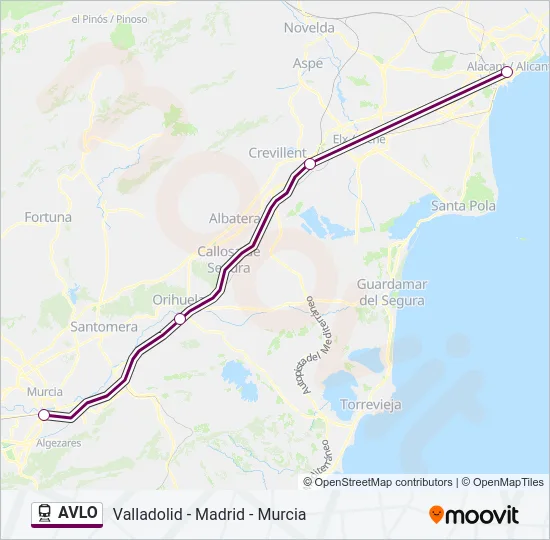 AVLO Train Line Map