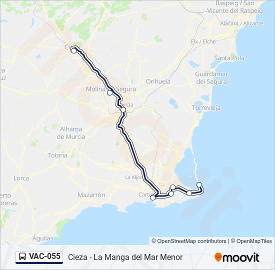 VAC-055 bus Line Map