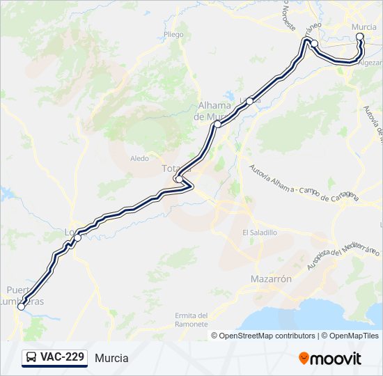 VAC-229 bus Mapa de línia