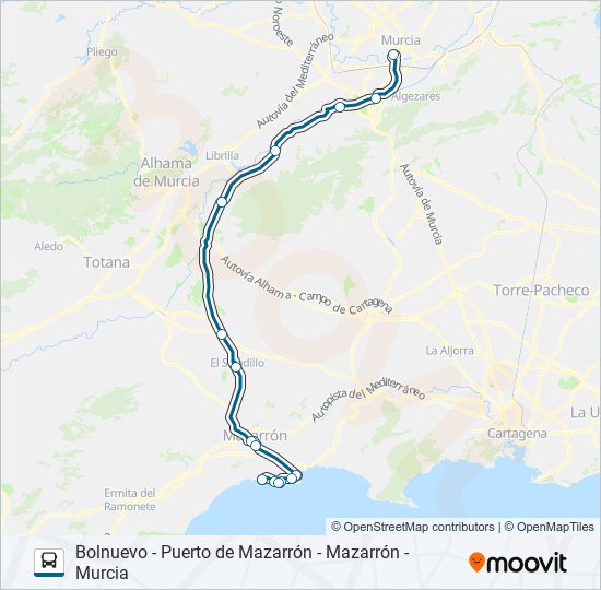 Mapa de MUR-026-2 de autobús