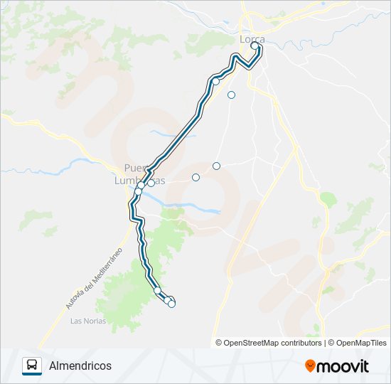 Mapa de MUR-026-3 de autobús