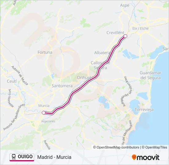 OUIGO Train Line Map