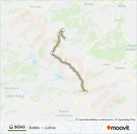BÚHO Bus Line Map