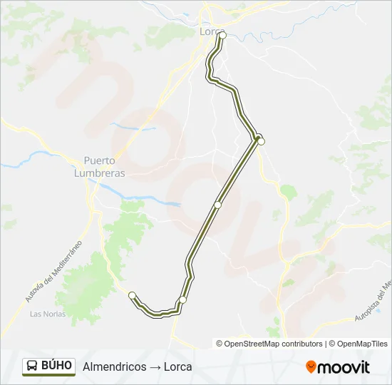 BÚHO Bus Line Map