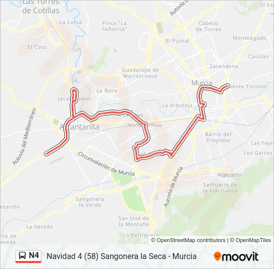 N4 Bus Line Map