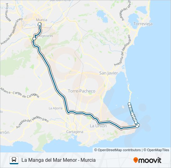 Mapa de MUR-083-2 de autobús