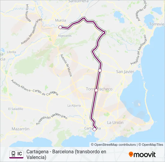 IC Train Line Map