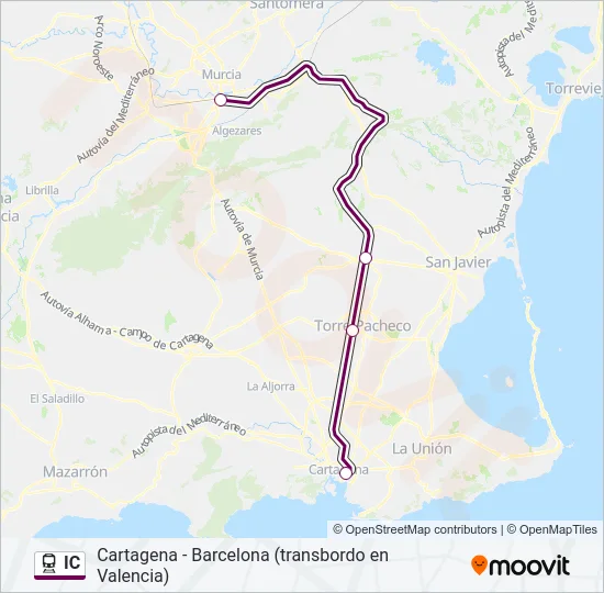 IC Train Line Map