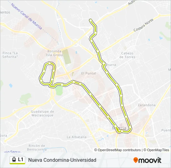 L1 Light Rail Line Map