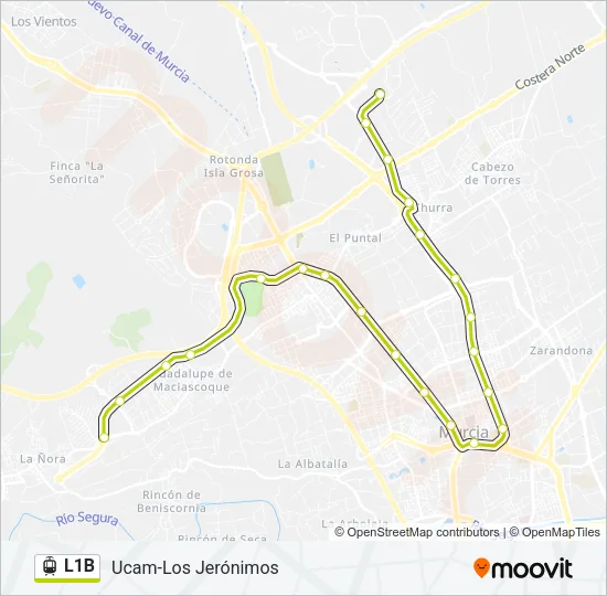 L1B Light Rail Line Map