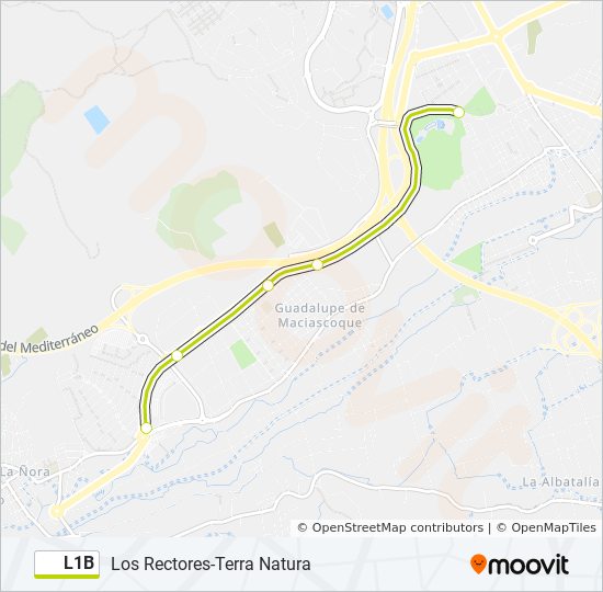Línea l1b: horarios, paradas y mapas - Los Rectores-Terra Natura  (Actualizado)