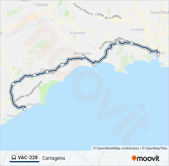 VAC-228 Bus Line Map