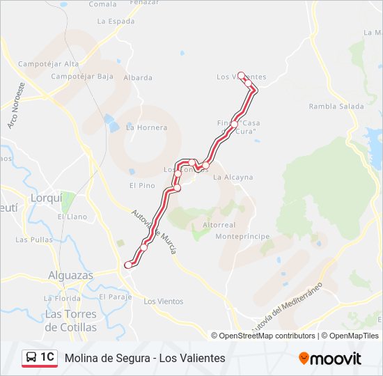 Mapa de 1C de autobús