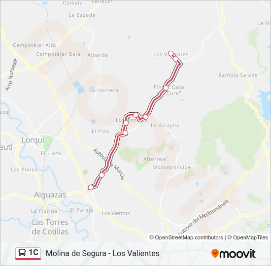 1C Bus Line Map