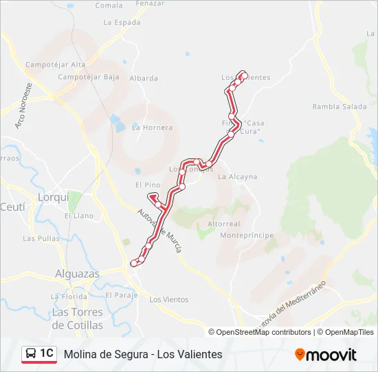 1C Bus Line Map