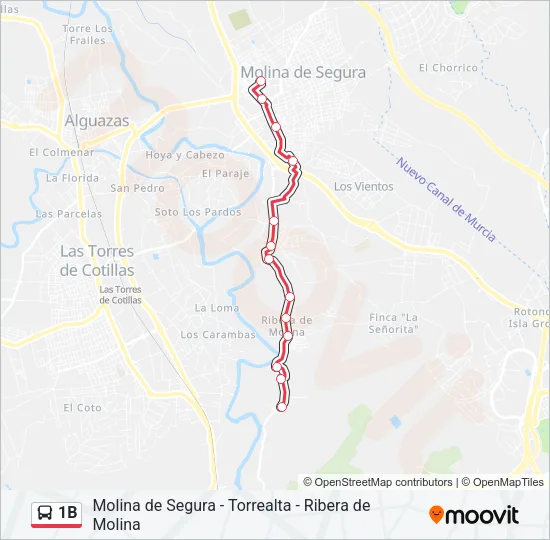 1B Bus Line Map