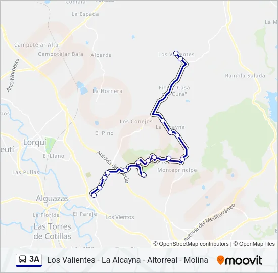 3A Bus Line Map