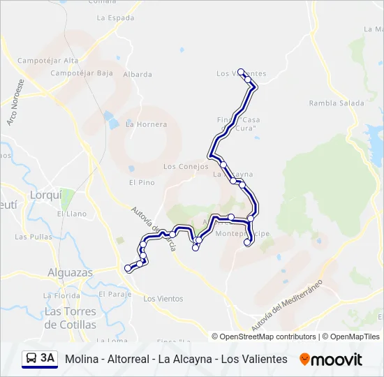 3A Bus Line Map