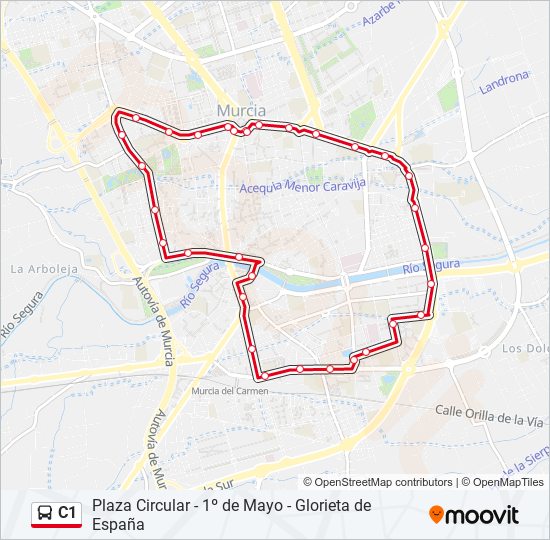 Mapa de C1 de autobús