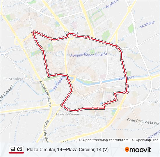 Mapa de C2 de autobús Mapa de C2 de autobús