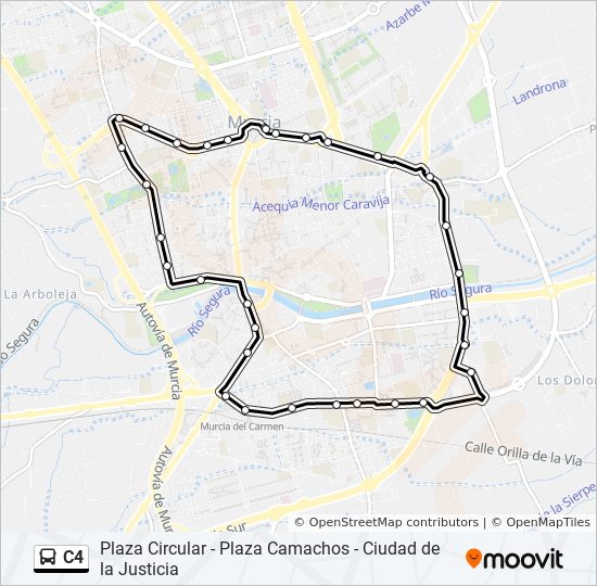 Mapa de C4 de autobús Mapa de C4 de autobús