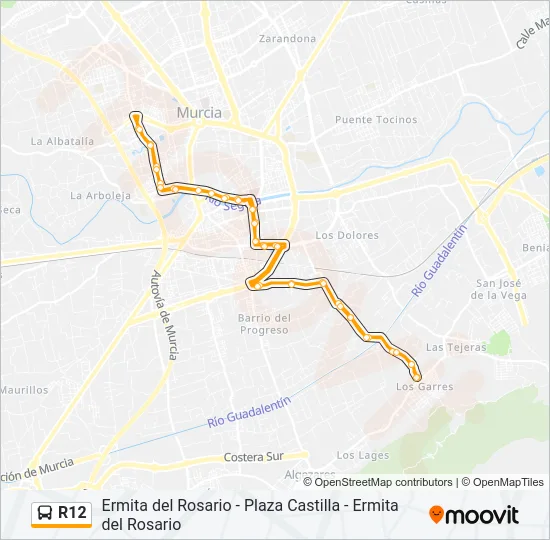 R12 Bus Line Map