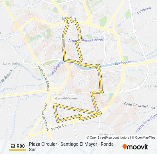 R80 Bus Line Map