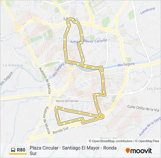 R80 Bus Line Map