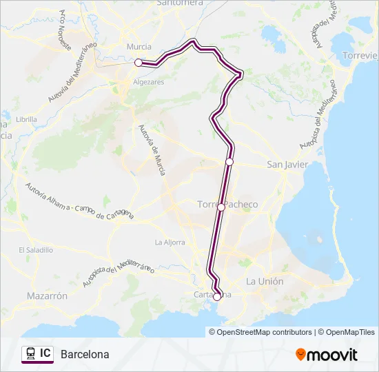 IC Train Line Map