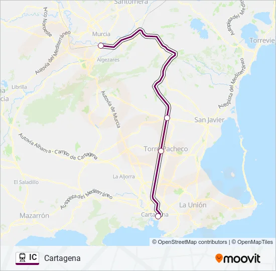 IC Train Line Map