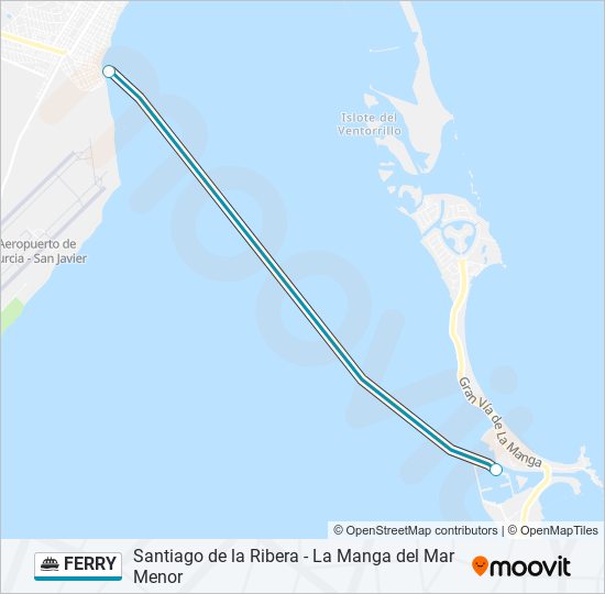 Mapa de la línea FERRY