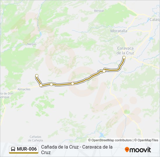 Mapa de MUR-006 de autobús