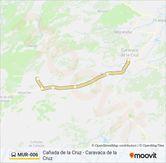 Mapa de MUR-006 de autobús