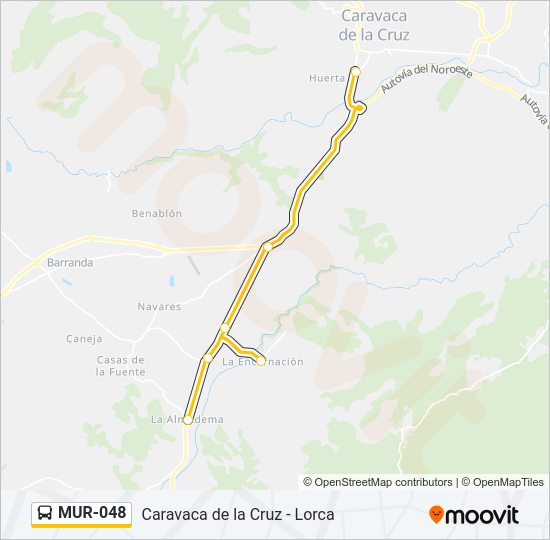 Mapa de MUR-048 de autobús