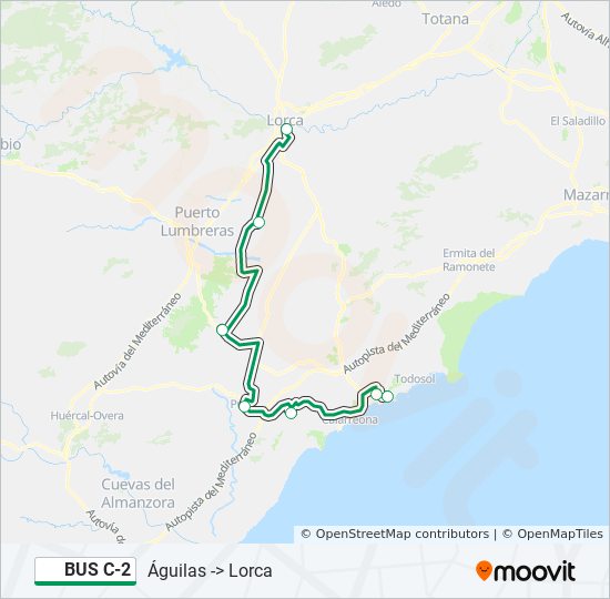 Mapa de BUS C-2 de autobús