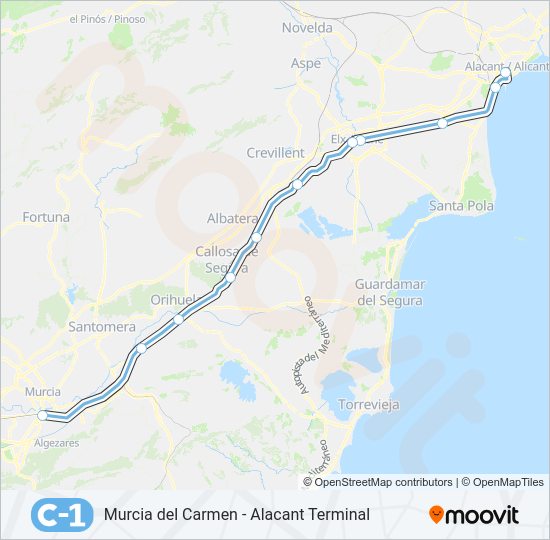 Mapa de C1 de tren