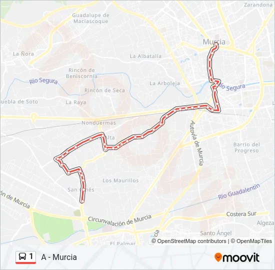 1 Bus Line Map