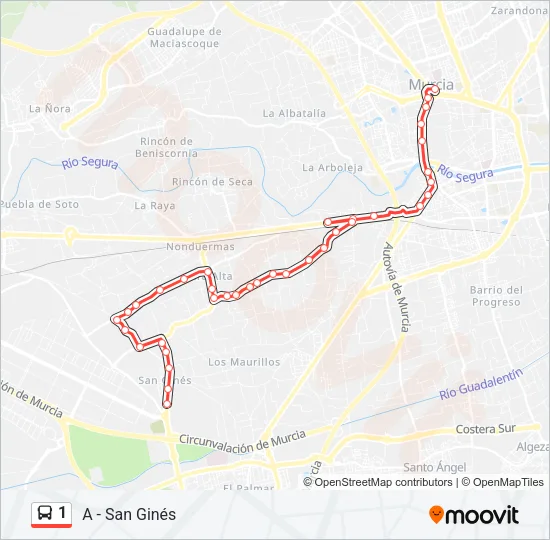 1 Bus Line Map