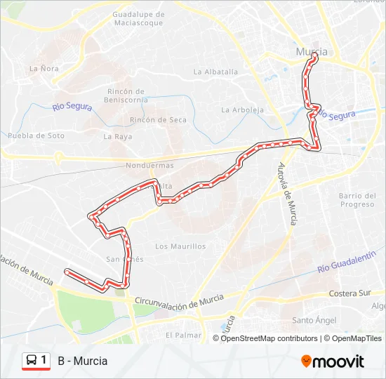 1 Bus Line Map