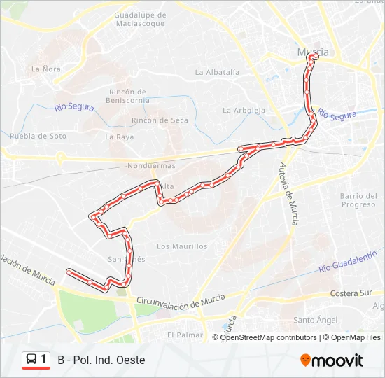 1 Bus Line Map