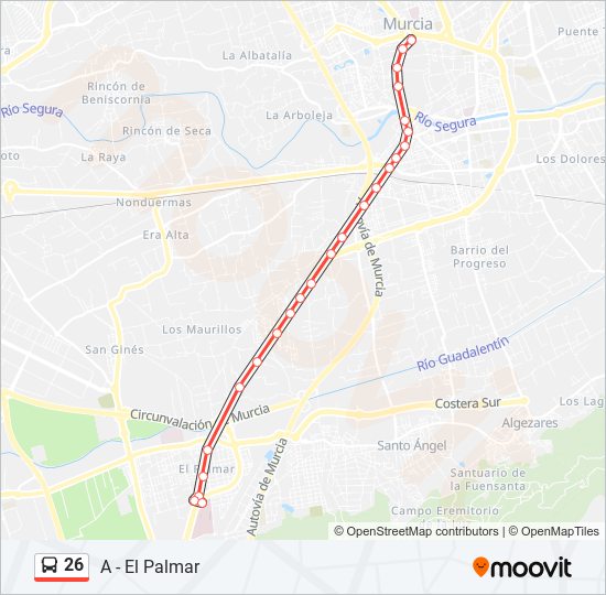 Mapa de 26 de autobús