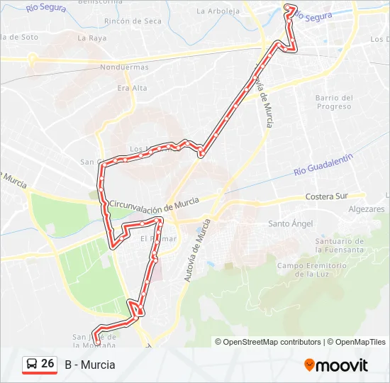 26 Bus Line Map