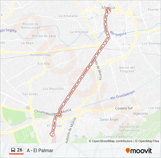 26 Bus Line Map