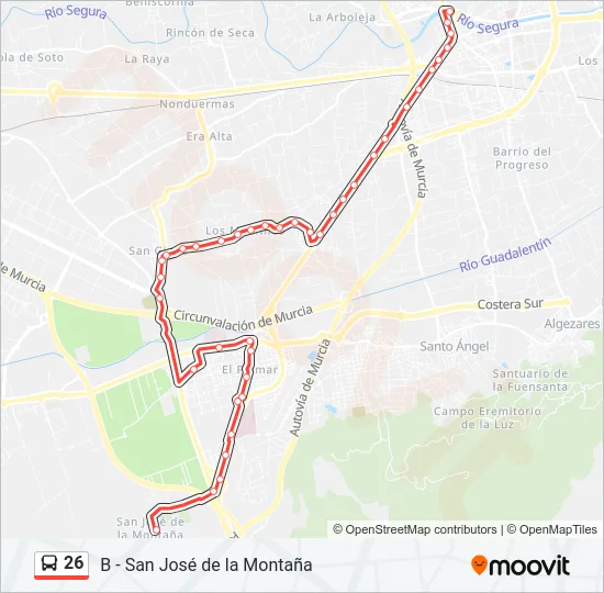 26 Bus Line Map