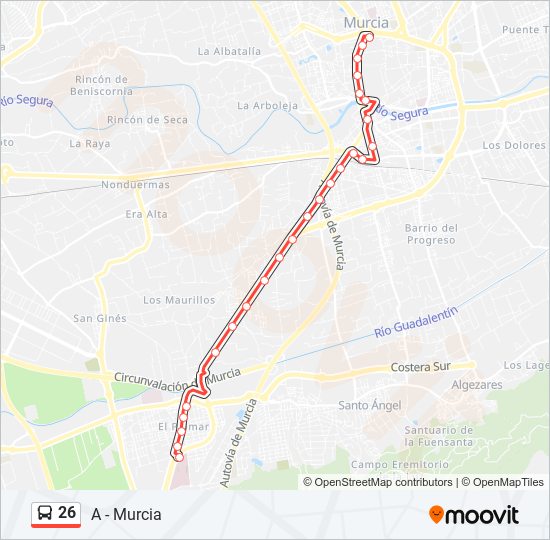 Mapa de 26 de autobús