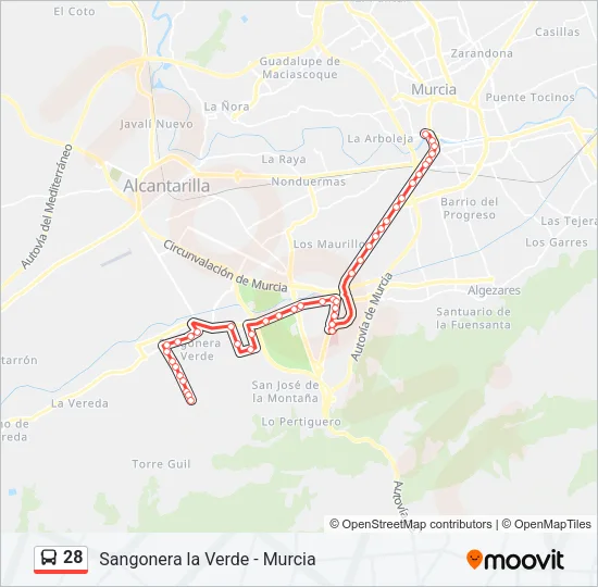 28 Bus Line Map