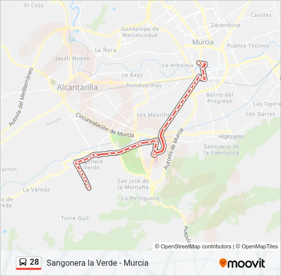 28 Bus Line Map