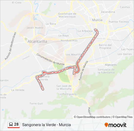28 Bus Line Map