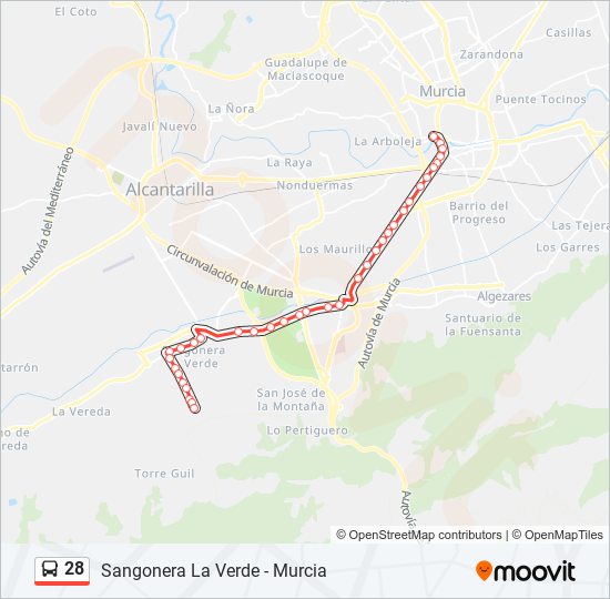 Mapa de 28 de autobús