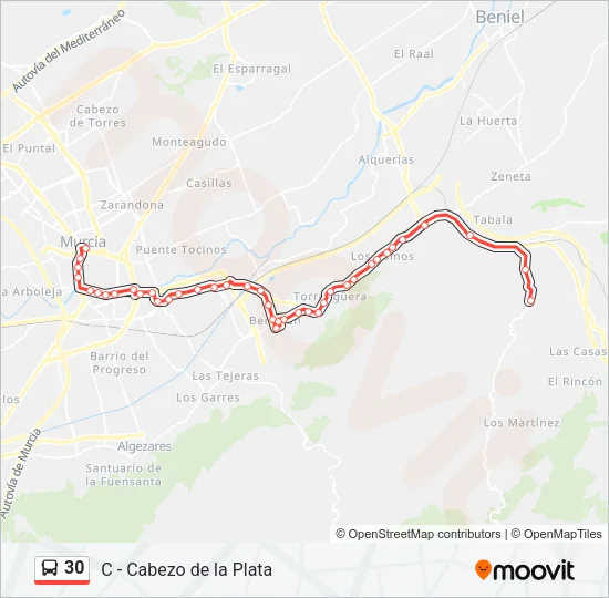 30 Bus Line Map